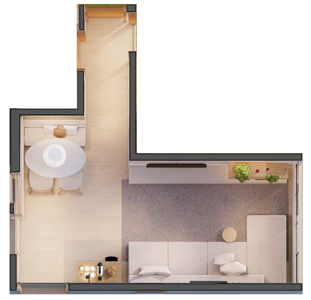 Sala de estar moderna com estante com corda de aço e decoração minimalista - Vinícius Eliel Arquitetura